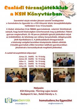 KSH Játékklub plakát 2015. július 20-ig