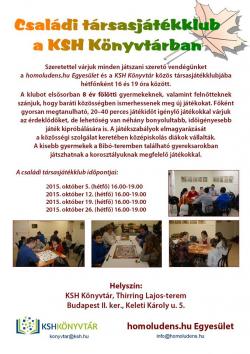 KSH Társasjátékklub plakát október